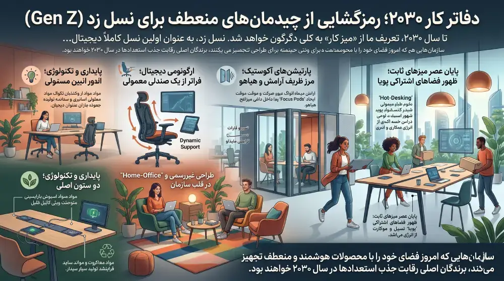 چیدمان دفتر کار نسل زد